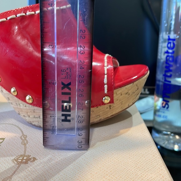 Prada Red Patent Leather cork wedges size 39 - Picture 10 of 10